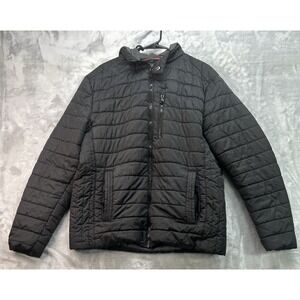 Buffalo by David Bitton Quilted Hooded Puffer Jacket Mens Sz Large Double Zip
